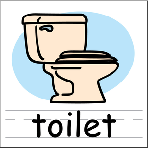 Clip Art: Basic Words: Toilet Color Labeled