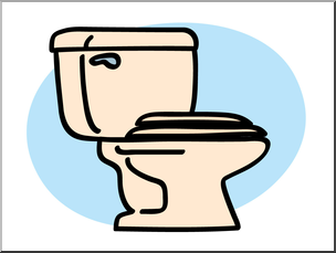 Clip Art: Basic Words: Toilet Color Unlabeled