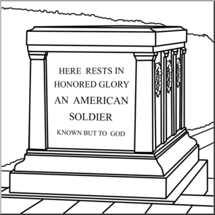 Clip Art: Tomb of the Unknown Soldier B&W – Abcteach