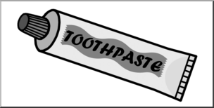 Clip art: Toothpaste Tube Grayscale