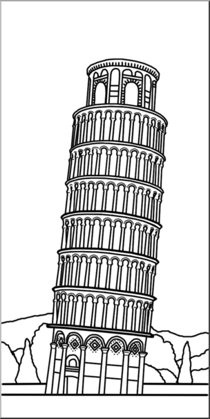 the leaning tower of pisa clipart