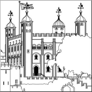 Clip Art: Tower of London B&W