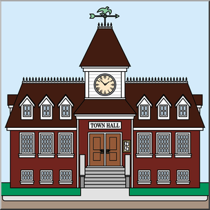 Clip Art: Buildings: Town Hall Color