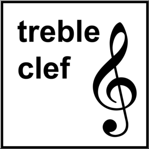 Clip Art: Music Notation: Treble Clef B&W – Abcteach