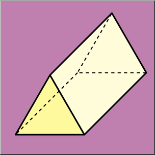 Clip Art: 3D Solids: Triangular Prism Color – Abcteach