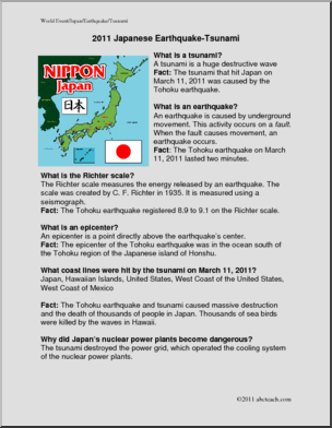 Fact Sheet: Tohoku Earthquake & Tsunami 2011 (elem)