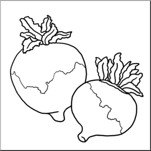 Clip Art: Turnips B&W