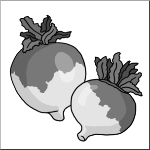 Clip Art: Turnips Grayscale