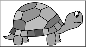 Clip Art: Cartoon Turtle 2 Grayscale – Abcteach