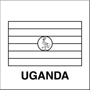 Clip Art: Flags: Uganda B&W