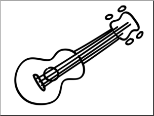 Clip Art: Basic Words: Ukulele (coloring page) – Abcteach