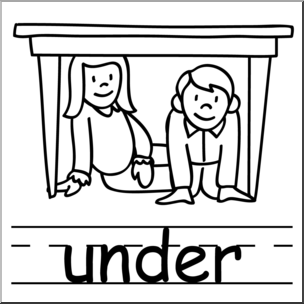 Clip Art: Basic Words: Under B&W Labeled – Abcteach