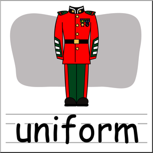 Clip Art: Basic Words: Uniform Color Labeled