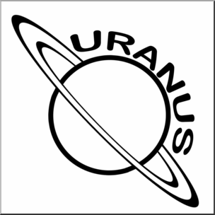 Clip Art: Planets: Uranus B&W
