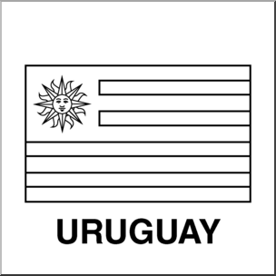 Clip Art: Flags: Uruguay B&W