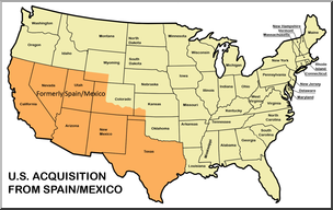 Clip Art: United States History: Acquisition From Spain/Mexico Color