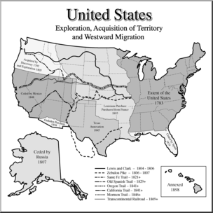 Clip Art: United States History: Exploration, Acquisition and Migration ...