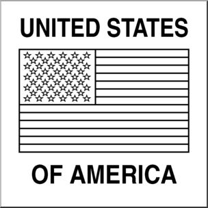 Clip Art: Flags: United States B&W