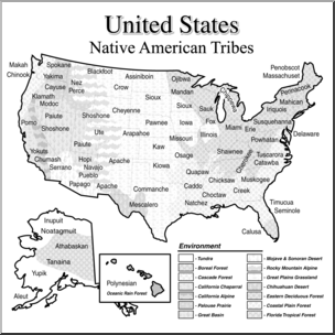 Clip Art: United States History: Native American Tribes B&W