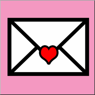 Clip Art: Valentine Envelope Color