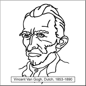 Clip Art: Artists: Vincent Van Gogh B&W