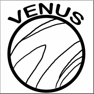 Clip Art: Planets: Venus B&W