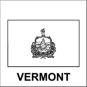Clip Art: Flags: Vermont B&W
