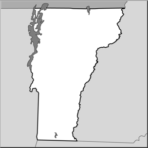 Clip Art: US State Maps: Vermont Grayscale
