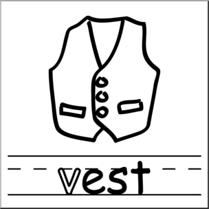 vest clip art black and white