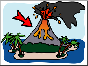 Clip Art: Basic Words: Volcano Color Unlabeled
