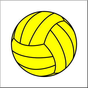 Clip Art: Cartoon School Scene: Sports: Volleyball 01 Grayscale – Abcteach