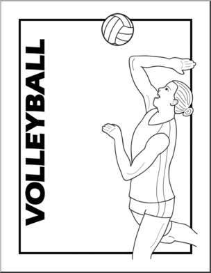 Clip Art: Volleyball B&W – Abcteach