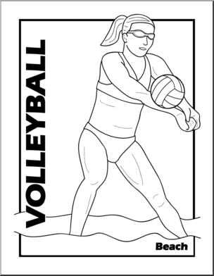 Clip Art: Beach Volleyball B&W