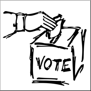 Clip Art: Vote Graphic B&W