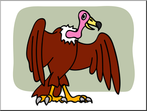 Clip Art: Basic Words: Vulture Color Unlabeled