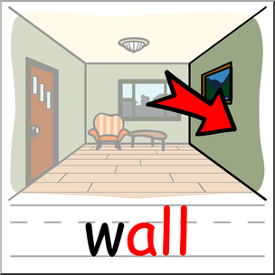 Clip Art: Basic Words: -all Phonics: Wall Color
