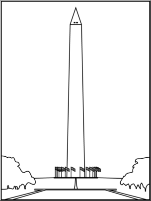 Clip Art: Mt. Vernon (coloring page) – Abcteach