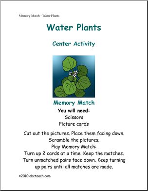 Memory Game: Water Plants  (multi-age)