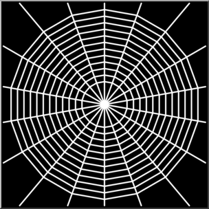 Clip Art: Spider Web B&W 2