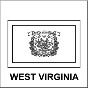 Clip Art: Flags: West Virginia B&W – Abcteach