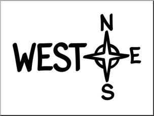 Clip Art: Basic Words: West B&W Unlabeled