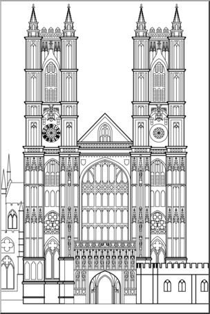 Clip Art: Westminster Abbey B&W