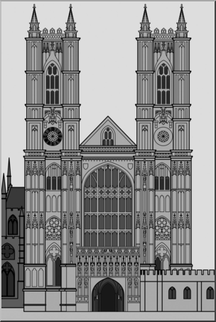 Clip Art: Westminster Abbey Grayscale
