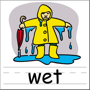 Clip Art: Basic Words: Wet Color Labeled
