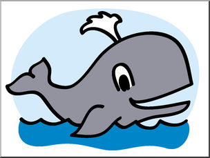 Clip Art: Basic Words: Whale Color Unlabeled