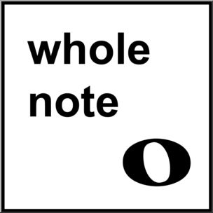 Clip Art: Music Notation: Whole Note B&W