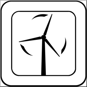 Clip Art: Natural Resources: Wind B&W Unlabeled