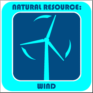 Clip Art: Natural Resources: Wind Color Labeled