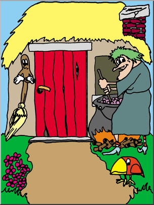 Clip Art: Halloween Houses: Witchy’s Cottage Color