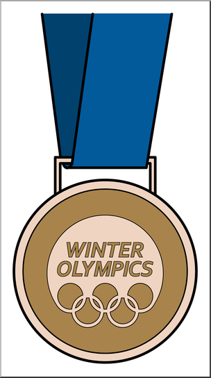 Clip Art: Winter Olympics Medal Bronze B&W